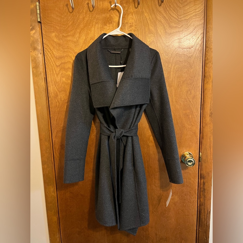 Diane von Furstenberg . Size small . Charcoal coat . Super warm.